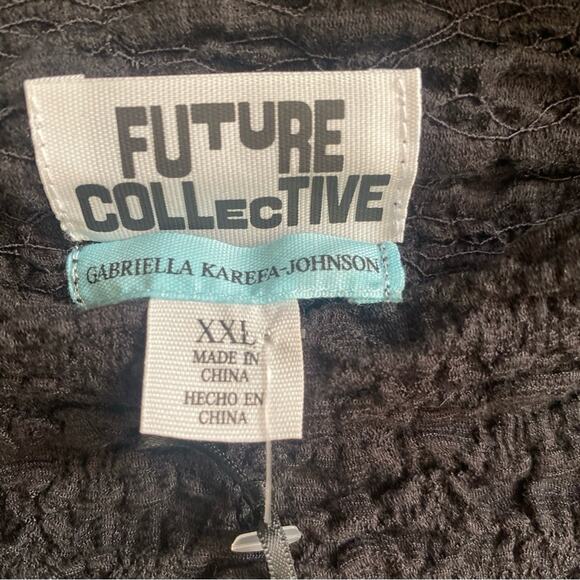 NWT Future Collective Black Textured Crop Top - Picture 10 of 13